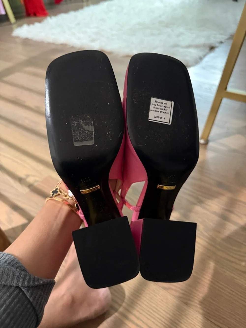 Gucci Pink Leather Horsebit Slingback Block Heel Pumps - Picture 2 of 4